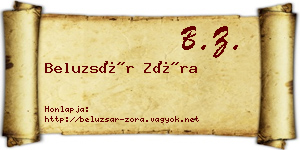 Beluzsár Zóra névjegykártya